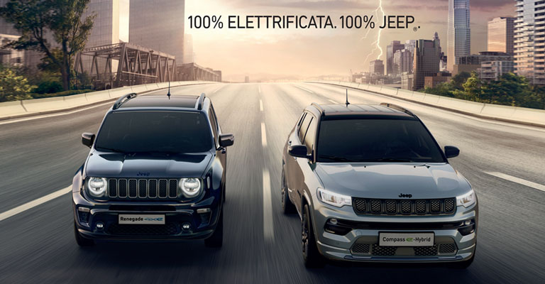 Jeep 4xe Plug-In-Hybrid e Jeep e-Hybrid Tua da 249€ al mese 